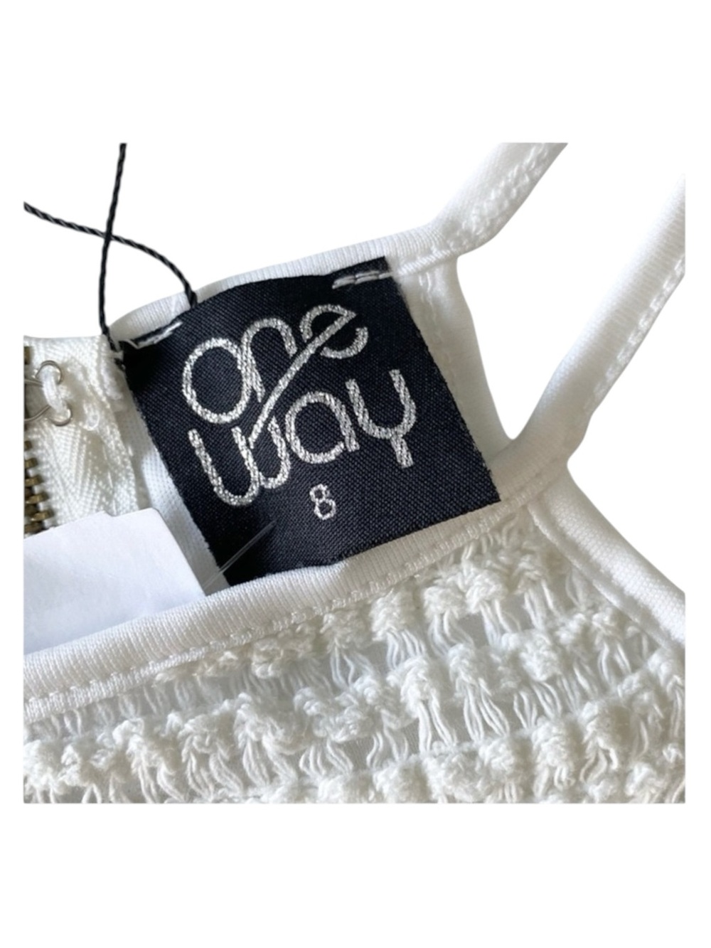 new LF One Way ✌︎︎ Festival Crochet Halter Spaghetti Strap Crop Top ✌︎︎ White - Picture 10 of 16